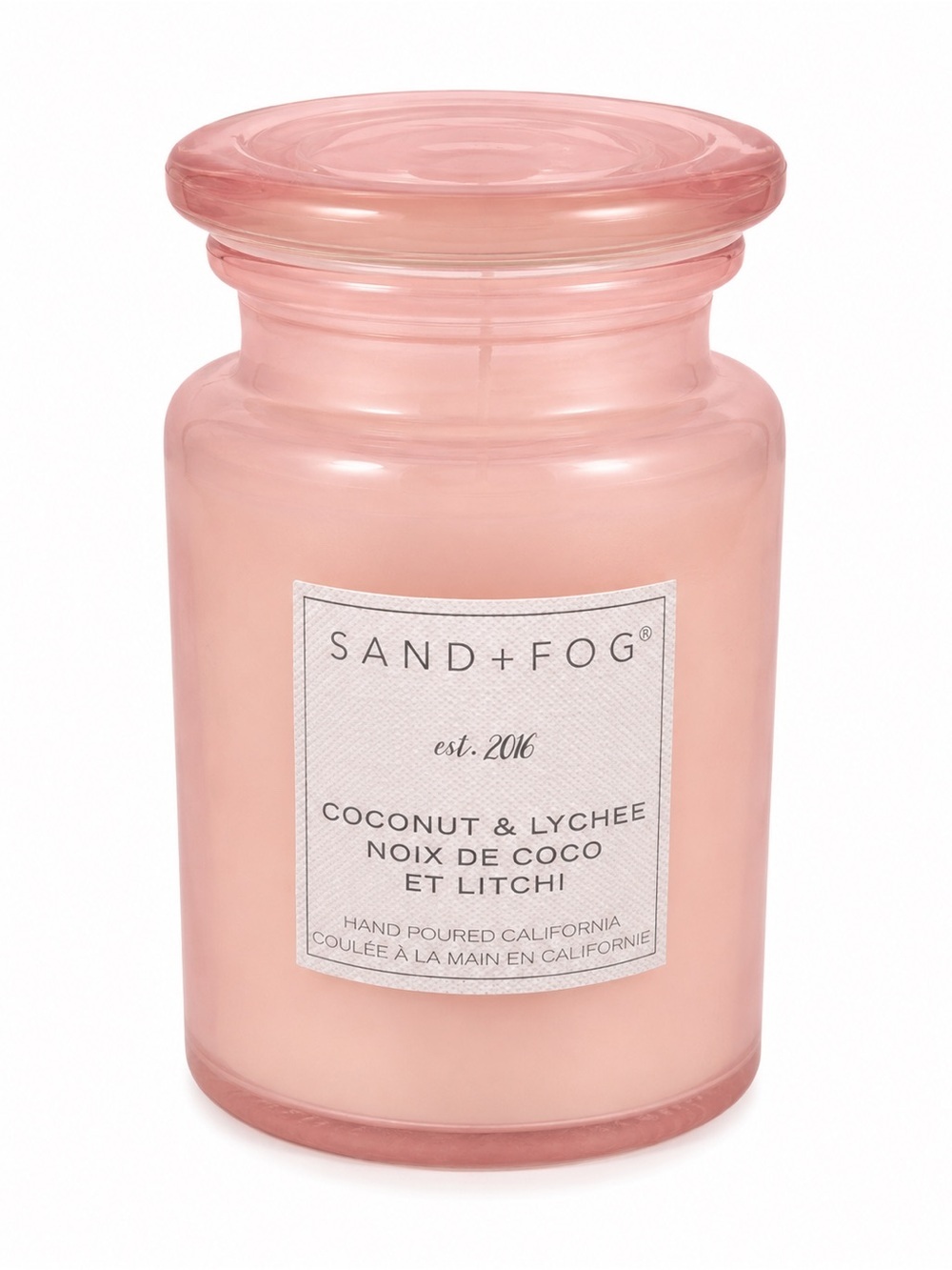 Sand + Fog Coconut & Lychee Jar Candle — Soft Pink